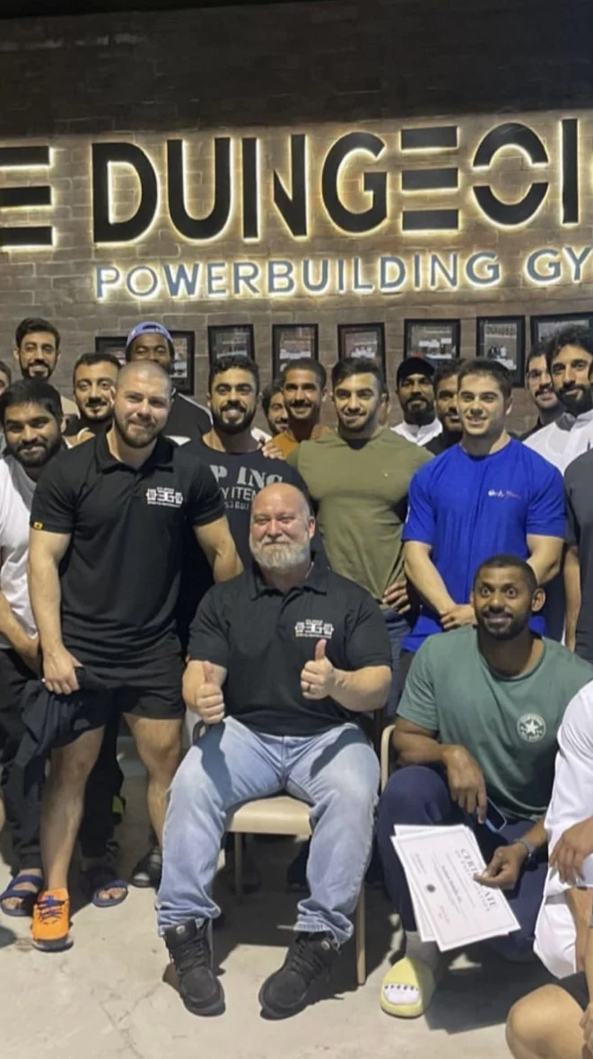 Applied Anabolic Strategies seminar at The Dungeon Powerbuilding Gym, Dubai, October 2022